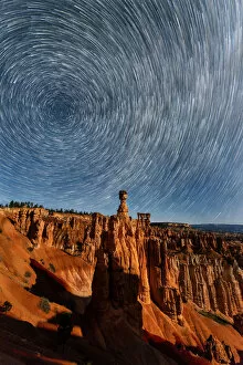 Tonnaja Travel Photography Collection: The star trail over Thor hammer in Bryce canyon national park
