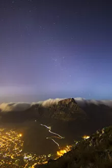 Images Dated 3rd February 2015: Starry skies over Table Mountain and the City Bowl, Cape Town, Western Cape Province