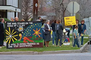 Stars Committee Members Protesting with Signs