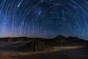 Images Dated 30th September 2013: Startrail over Bromo volcano