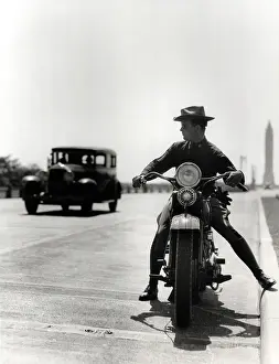 Motorcycling Prints: State Trooper on Motorcycle