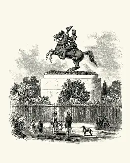 Politician Prints: Statue of Andrew Jackson, in Jackson Square, New Orleans