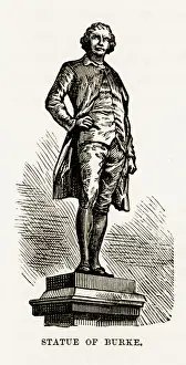 Prints of Very Rare, Beautifully Illustrated Antique Engraving of Statue of Edmund Burke, Dublin, Ireland Victorian Engraving, Circa 1840 from Our Own Country, Great Britain, Descriptive, Historical Dublin, Ireland Prints: Statue of Edmund Burke, Dublin, Ireland Victorian Engraving, Circa 1840