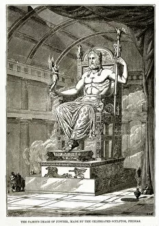 Images Dated 26th January 2018: Statue of Jupiter by the Scupltor Phidias Engraving