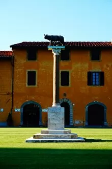 Images Dated 22nd June 2016: Statue of Remus and Romulus in the Sunshine, Pisa, Italy