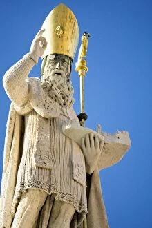 Croatia Collection: Statue of St. Blaise in Dubrovnik, Croatia