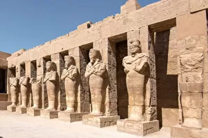 Images Dated 6th January 2017: Statues of Ramses II as Osiris in Karnak Temple, Luxor, Egypt