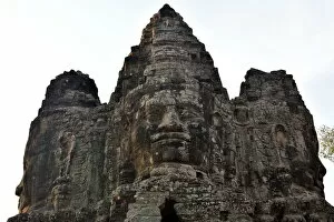 Images Dated 7th January 2016: Statues on the top of Southagte Angkor Siem Reap Cambodia