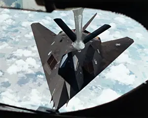 Stealth Fighter During Mid-Air Refueling