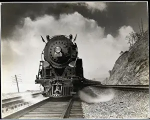Track Prints: Steam Locomotive Chugging Down Track
