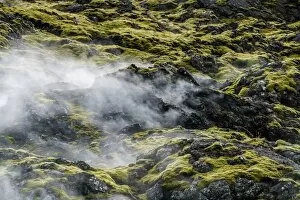 Images Dated 25th September 2015: Steaming lava fields in Reykjanes, Iceland