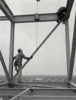 Urban Prints: Steel construction on marine unloader at grain elevator at Port of New Orleans Louisiana