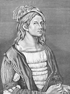 Self Portrait Prints: Steel engraving german painter Albrecht DAOErer 1493