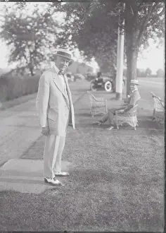 Westbury Prints: Steel Tycoon E. H. Gary Pausing at Polo Matches