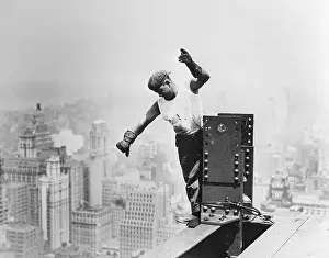 High Prints: Steel Worker Constructs the Frame of the Empire State Building