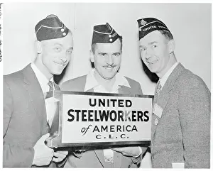 Toronto Prints: Steelworkers Holding Their Union Plaque