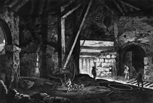 Prints of The interior of a smelting house at Broseley in Shropshire. Original Artwork: After Robertson. (Photo by Hulton Archive/Getty Images) Heritage Images Prints: Steelworks
