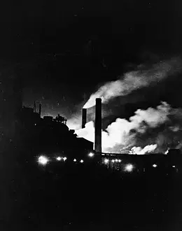 Industry Europe Prints: Steelworks At Night