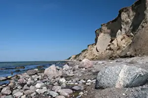 Cliffs Prints: Steep coast, Baltic Sea resort town of Ahrenshoop