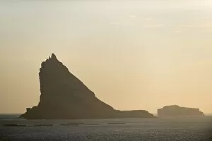 Faroe Islands Collection: Steep towering rocks off Vagar, Vagar, Faroe Islands, Denmark