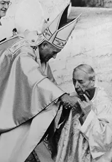 Stefan Wyszynski Kissing Hands of Pope John Paul II