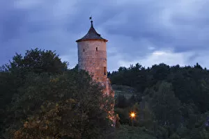 Steinerner Beutel fortified tower, Waischenfeld castle, Little Switzerland, Upper Franconia, Franconia, Bavaria
