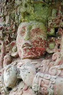 Copan Prints: Stela C, Ancient Mayan Stone Statue, Copan