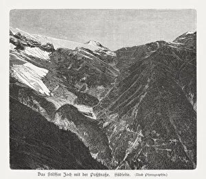 Images Dated 15th May 2018: Stelvio Pass (Stilfser Joch), Italy, wood engraving, publisched in 1897