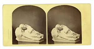 Time Captured: Vintage Art: Stereoview of Sleeping Peri, Palmer Marbles, 1860