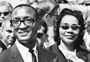 Sterling Tucker And Coretta Scott King Hold News Conference