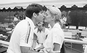 Steve and Cindy Garvey Kissing After His Tennis Win