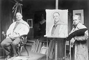 Steve Fairbairn Posing for Artist in Studio