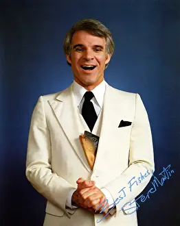 Acr071601 Prints: Steve Martin Portrait With Fish