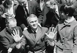 Graumans Chinese Theater Prints: Steve McQueen Holding up his Hands at Grauman's Chinese Theater
