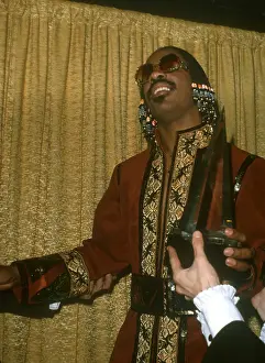 Prints of Musician Stevie Wonder attends the Billboard Music Awards on December 11, 1977 in Santa Monica, California. Photo by Michael Ochs Archives/Getty Images) Visions of Wonder: Iconic Moments Captured: Stevie Wonder At The Billboard Music Awards