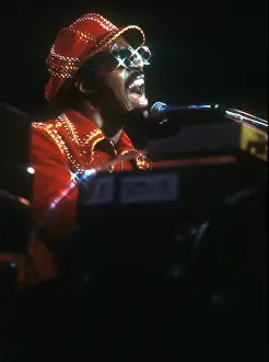 Prints of American musician Stevie Wonder performs onstage, November 1974. (Photo by Michael Ochs Archives/Getty Images) Visions of Wonder: Iconic Moments Captured: Stevie Wonder Performs Onstage