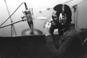 Prints of Musician Stevie Wonder recording harmonica in the studio for the album Talking Book on July 22, 1972. (Photo by Michael Ochs Archives/Getty Images) Visions of Wonder: Iconic Moments Captured: Stevie Wonder Recording Talking Book