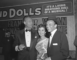 Stewart Granger and Jean Simmons Chatting with Frank Sinatra