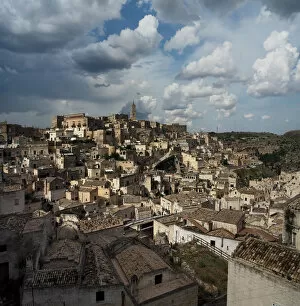 Images Dated 18th August 2016: Stitched Vertical Panorama Of Matera, Basilicata, Southern Italy