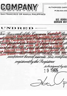 Stock Certificate