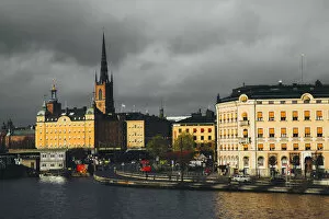 Images Dated 17th November 2015: Stockholm skyline with Riddarholms church in the center, Sweden