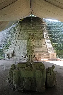 Copan Prints: Stone Altar, Stela M, Hieroglyphic Stairway, Copan