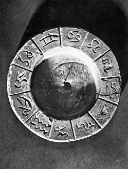 Zodiac Sign Prints: Stone Calendar; Egyptian, Zodiac Signs