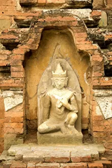 Myanmar Culture Gallery: Stone Carved seated Buddha