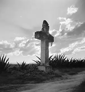 Silhouetted Prints: Stone cross silhouette