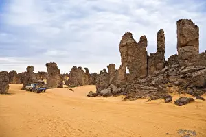 Fell Prints: Stone desert, Tassili Maridet, Libyan Desert, Libya, Sahara, North Africa, Africa