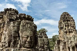 Images Dated 4th November 2016: Stone Faces at Bayon Temple in Angkor Thom