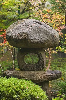 Images Dated 24th April 2006: Stone lantern in garden, Kyoto, Honshu, Japan