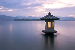 A stone lantern on the West Lake, Hangzhou