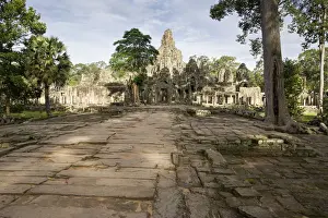 Single Lane Road Prints: Stone path leading to Bayon temple